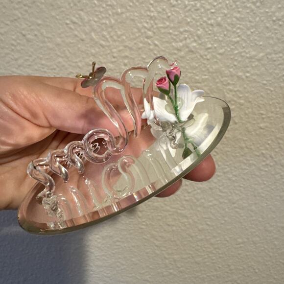 Handcrafted Glass Baron Glass Figurine Mom I love You Genuine Crystal Butterfly - Picture 6 of 6